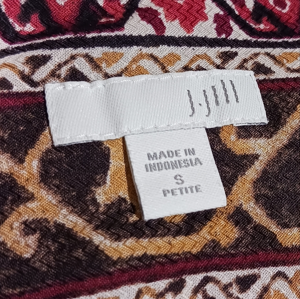 J. Jill Patchwork Print Tunic Blouse Lagenlook Cottage - Picture 12 of 14